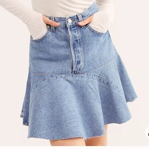Levis/Free People Reworked Denim Mini Skirt NWT